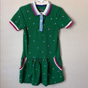 Mini Boden Green Polka Dot Polo Dress
